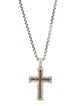 David Yurman Diamond Chevron Cross Pendant Necklace