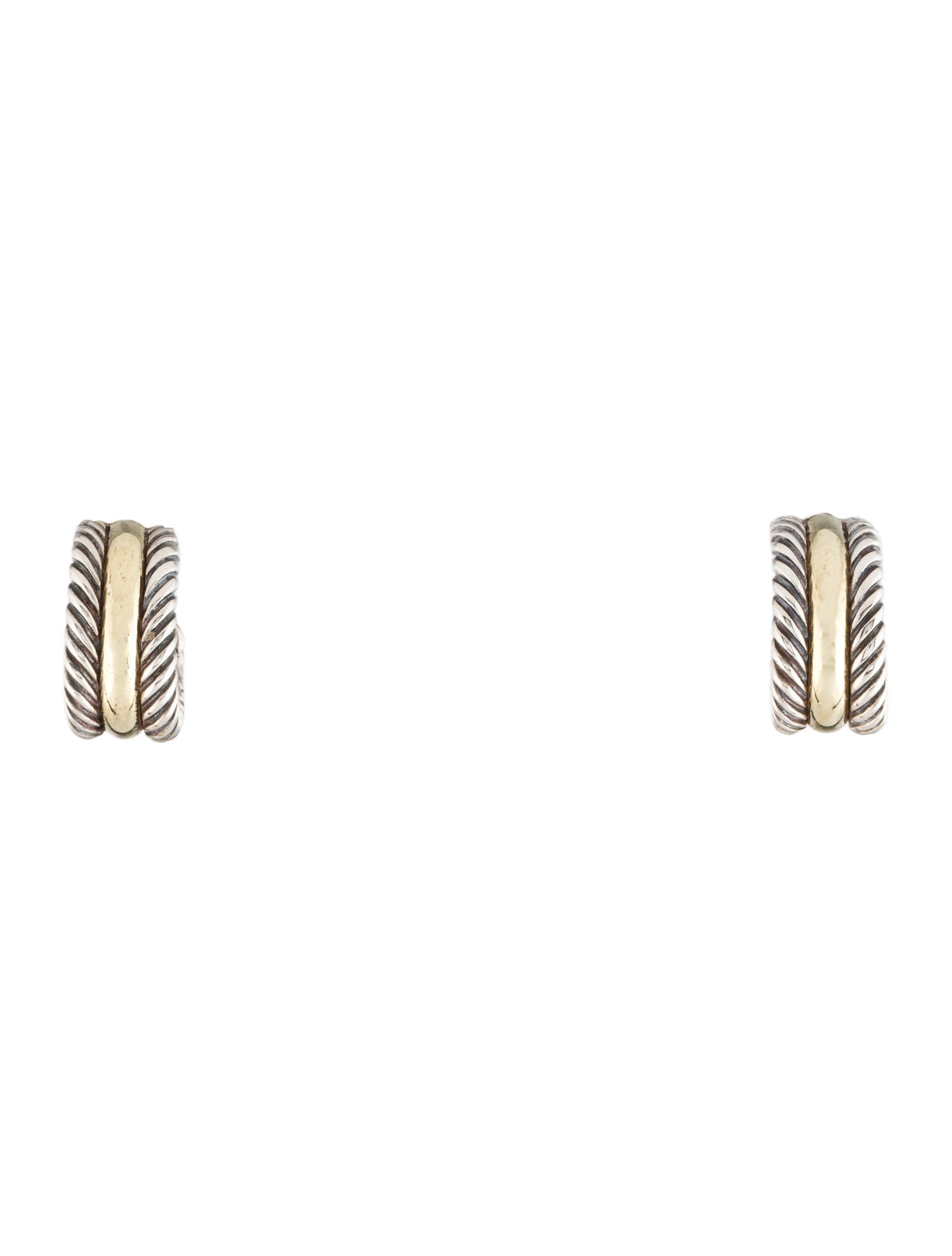 David Yurman Two-Tone Huggie Hoop Earrings