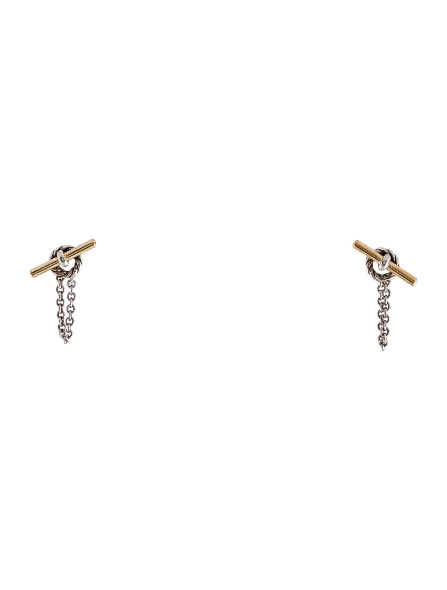 David Yurman Two-Tone Mercer Petite Toggle Chain Stud Earrings