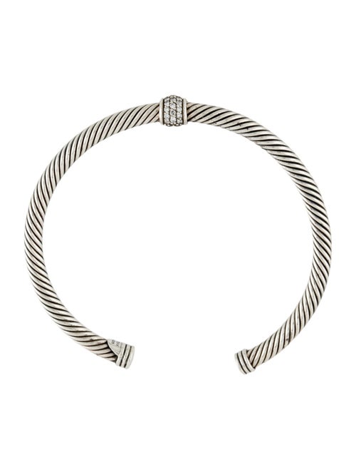 David Yurman Diamond Classic Cable Station Bracelet, 4mm