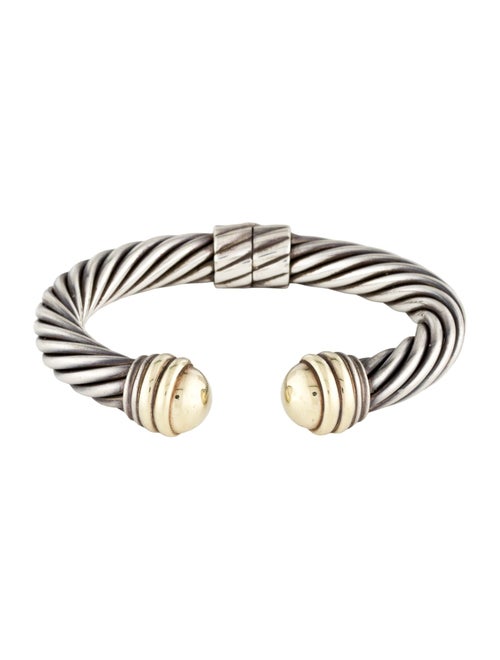 David Yurman Two-Tone Classic Cable Dome HInged Bracelet