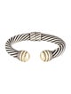 David Yurman Two-Tone Classic Cable Dome HInged Bracelet