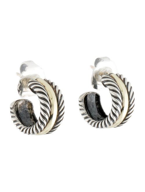 David Yurman Two-Tone Cable Hoop Earrings