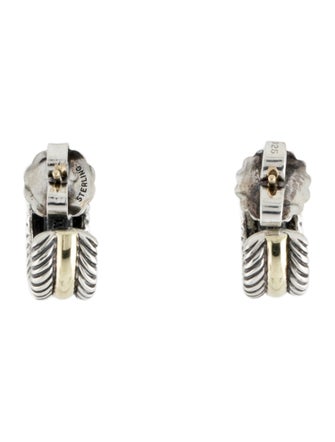 David Yurman Two-Tone Cable Hoop Earrings