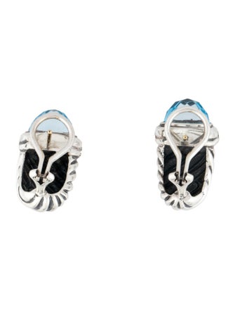 David Yurman Topaz & Diamond Shrimp Earclips