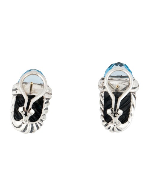 David Yurman Topaz & Diamond Shrimp Earclips