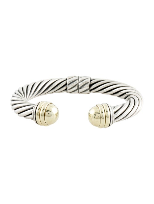 David Yurman Two-Tone Dome Cable Hinged Cuff Bracelet