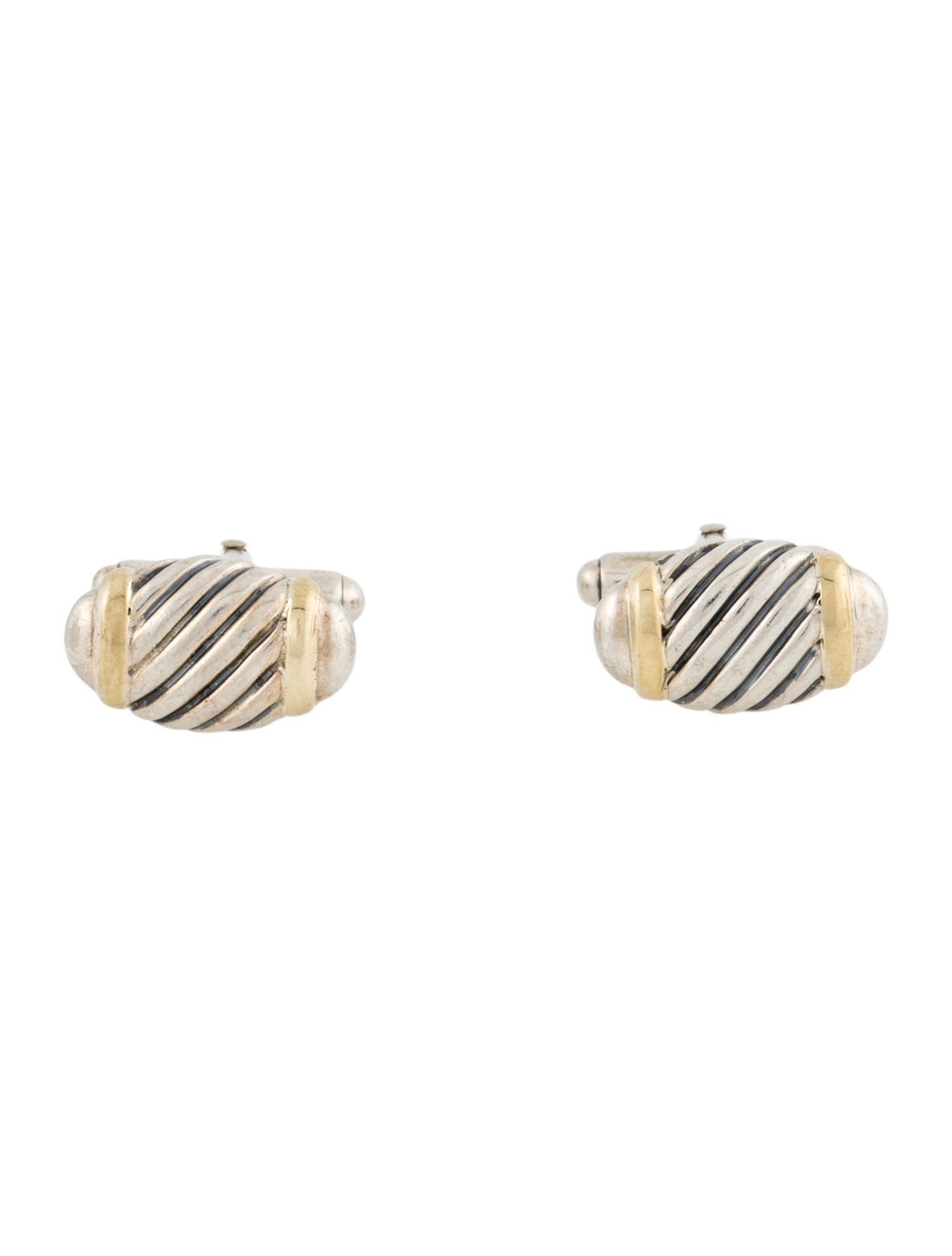 David Yurman Two-Tone Oval Cable Cufflinks