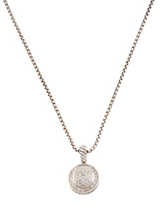 David Yurman Diamond Cluster Pendant Necklace