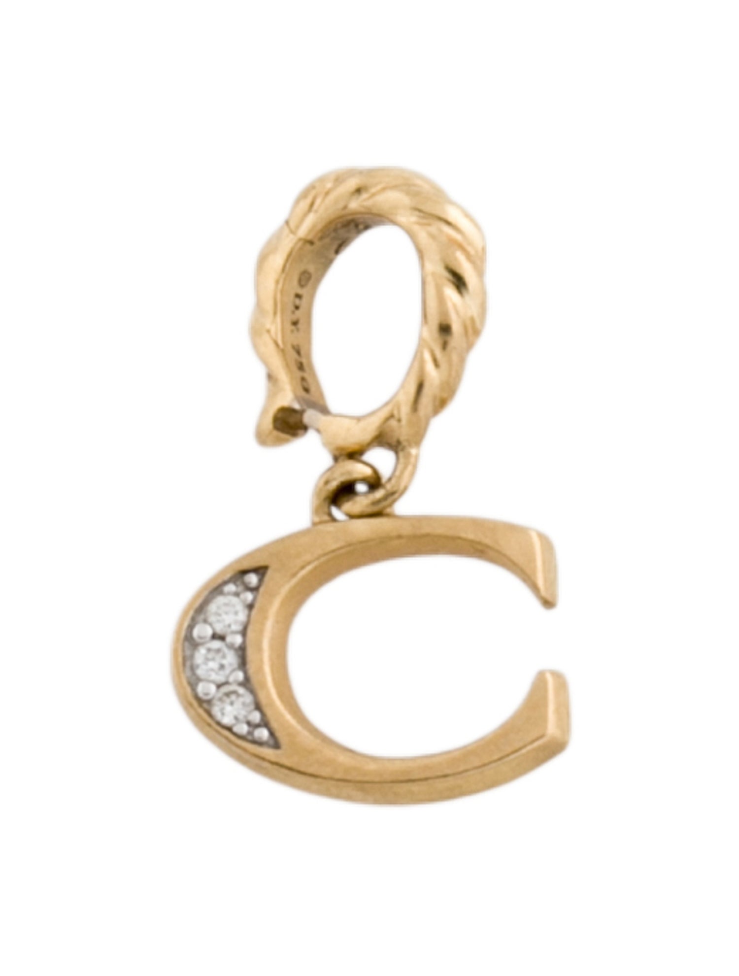 David Yurman 18K Diamond Pavé Initial Pendant