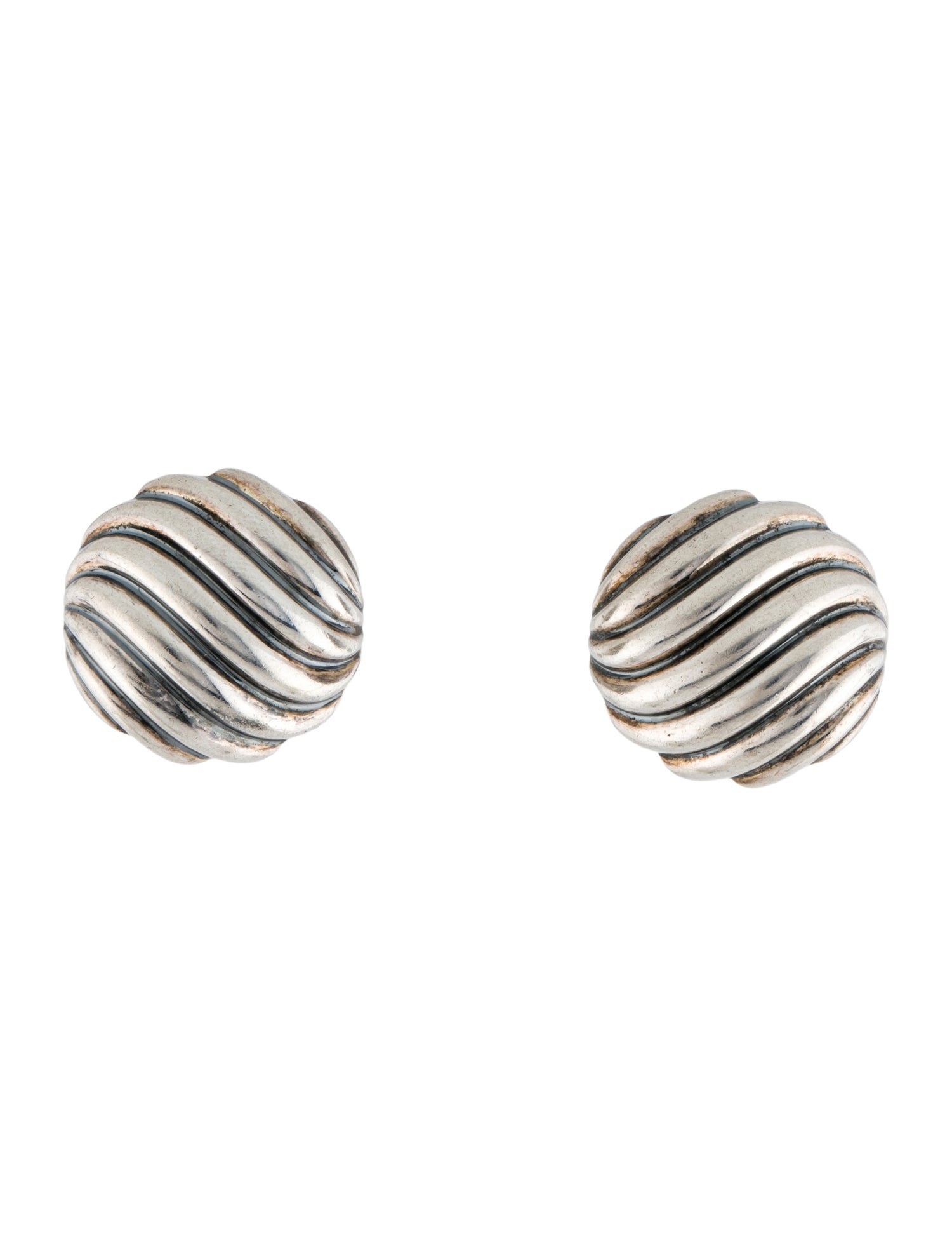 David Yurman Sculpted Cable Stud Clip-On Earrings