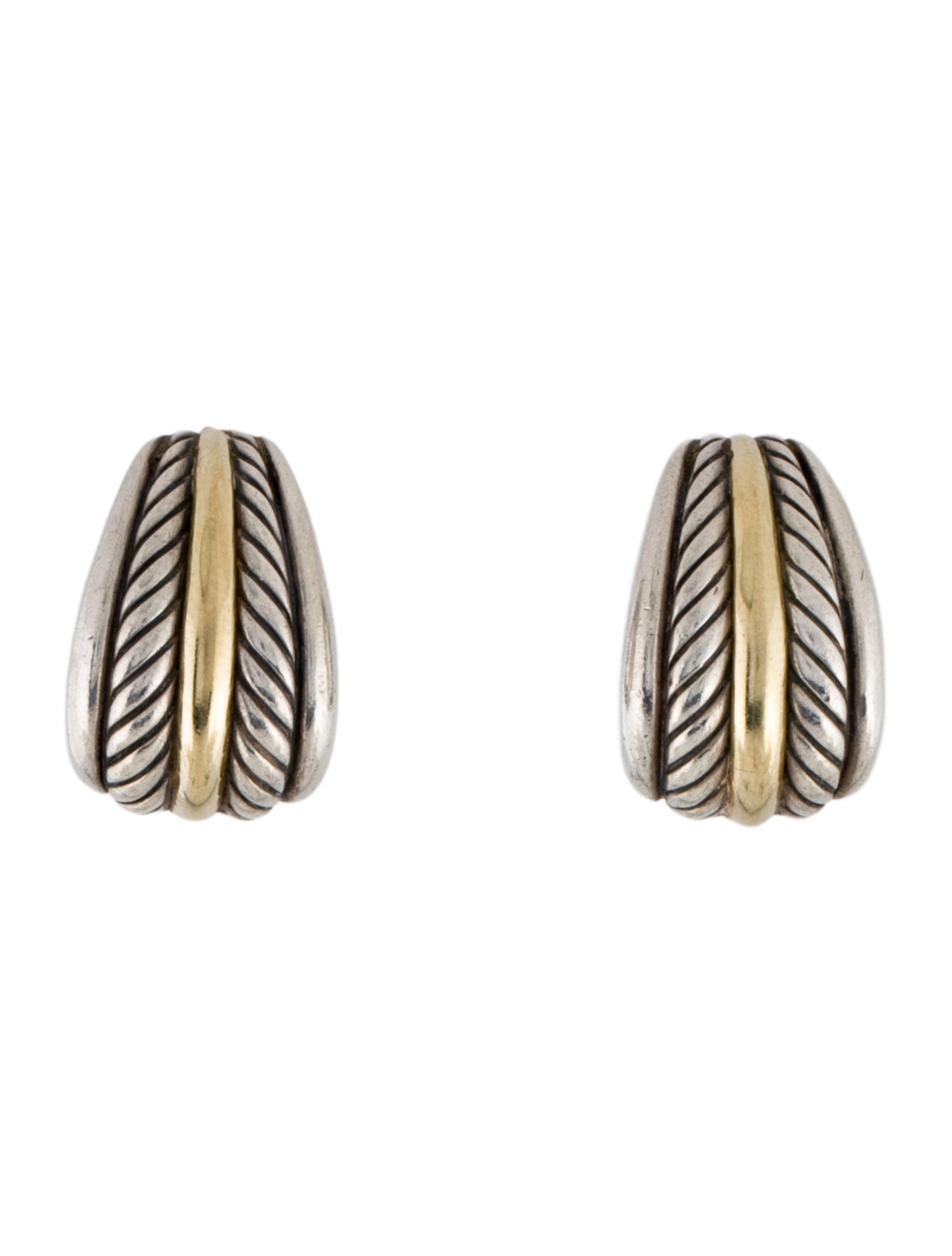 David Yurman Vintage Two-Tone Cable Clip-On Earrings