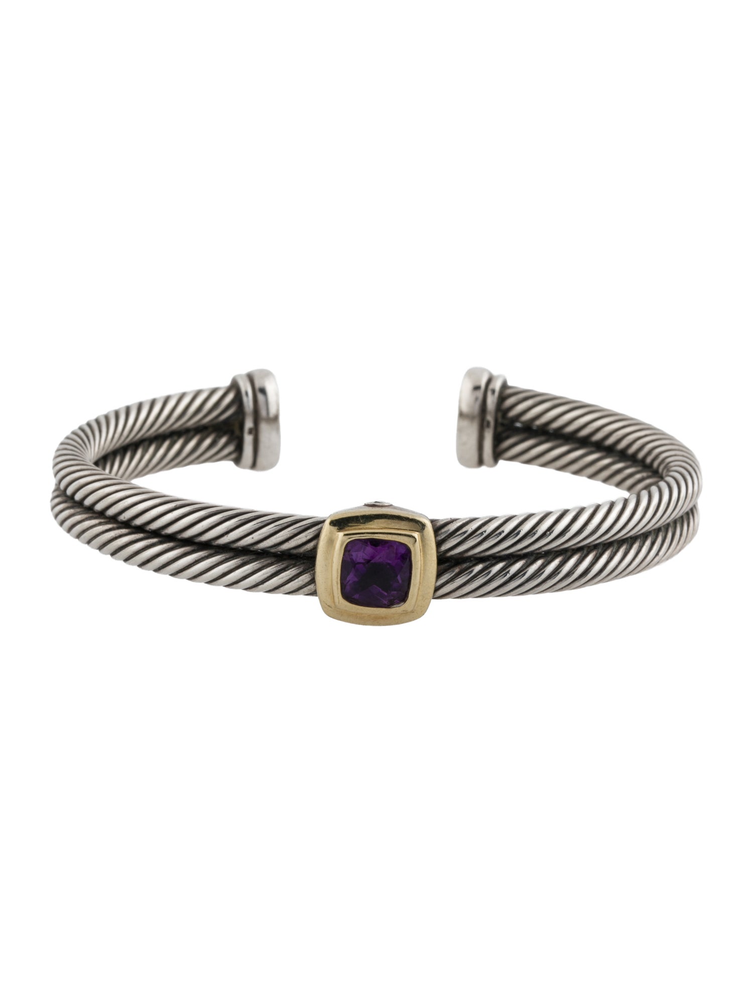David Yurman Amethyst Double Cable Cuff
