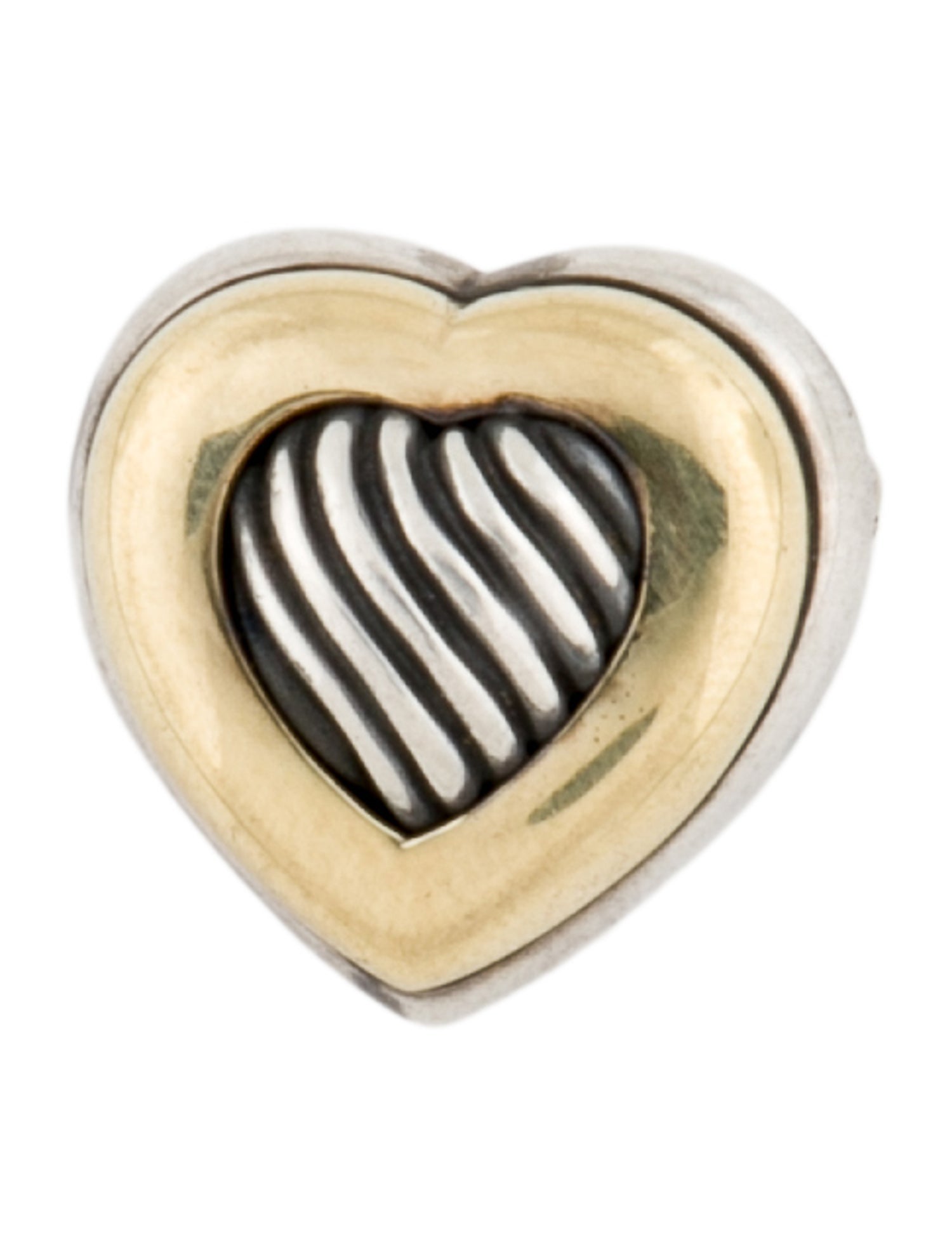 David Yurman Vintage Two-Tone Cable Heart Brooch