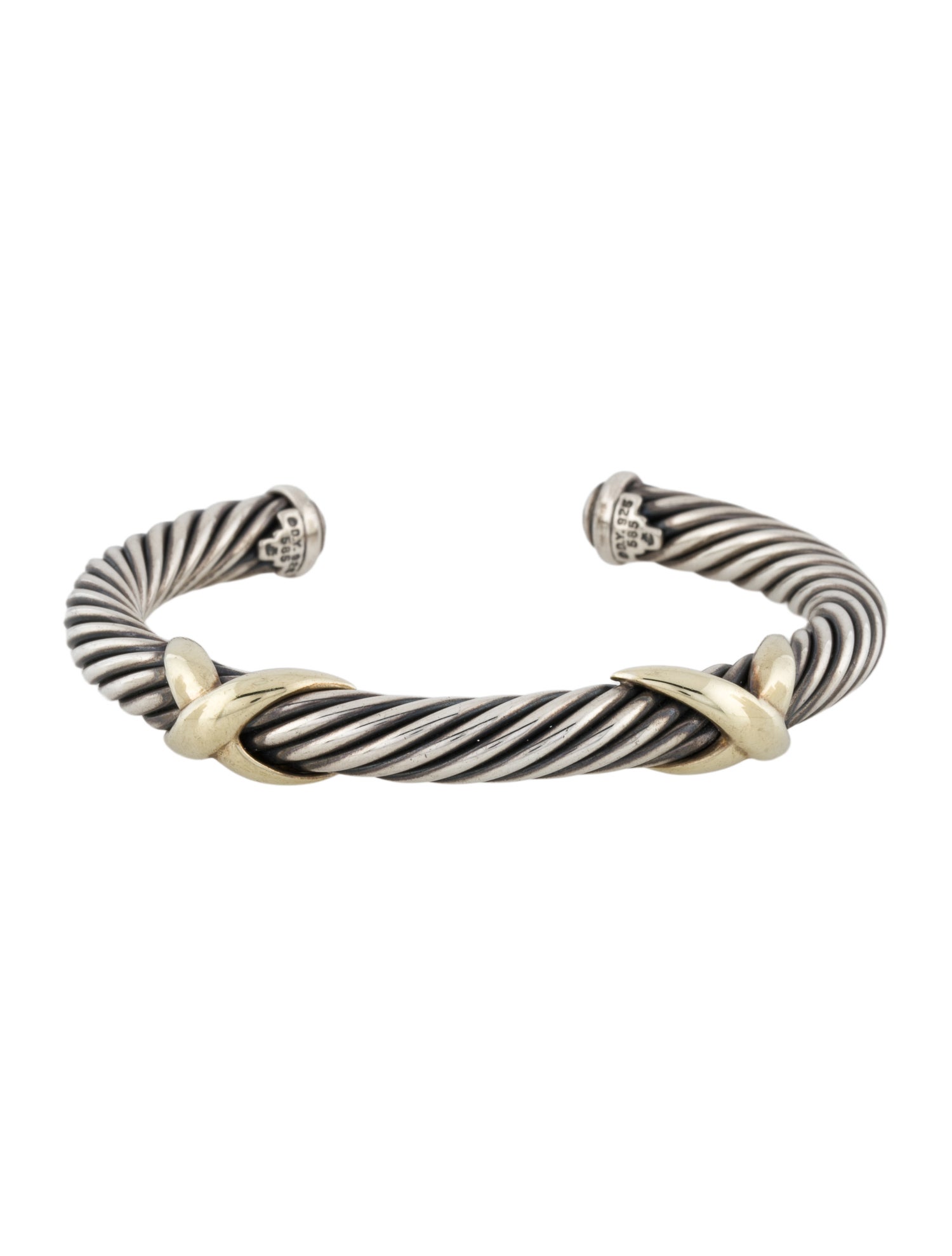 David Yurman Two-Tone Double X Classic Cable Cuff