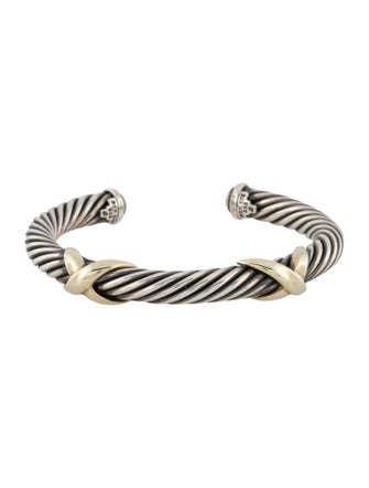 David Yurman Two-Tone Double X Classic Cable Cuff