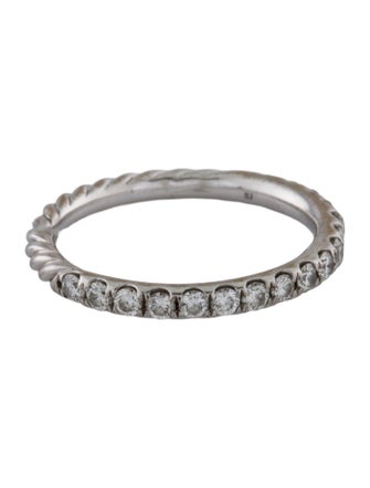 David Yurman 18K Diamond Cable Collectibles Stack Ring
