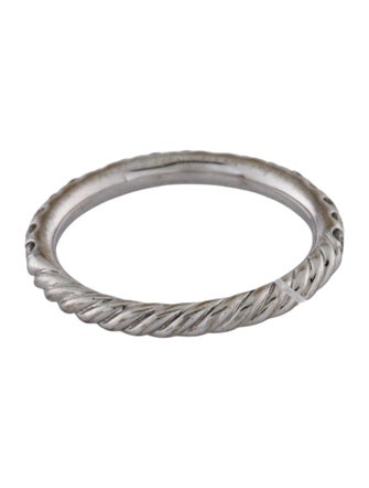 David Yurman 18K Diamond Cable Collectibles Stack Ring