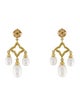 David Yurman 18K Pearl & Diamond Quatrefoil Chandelier Earrings