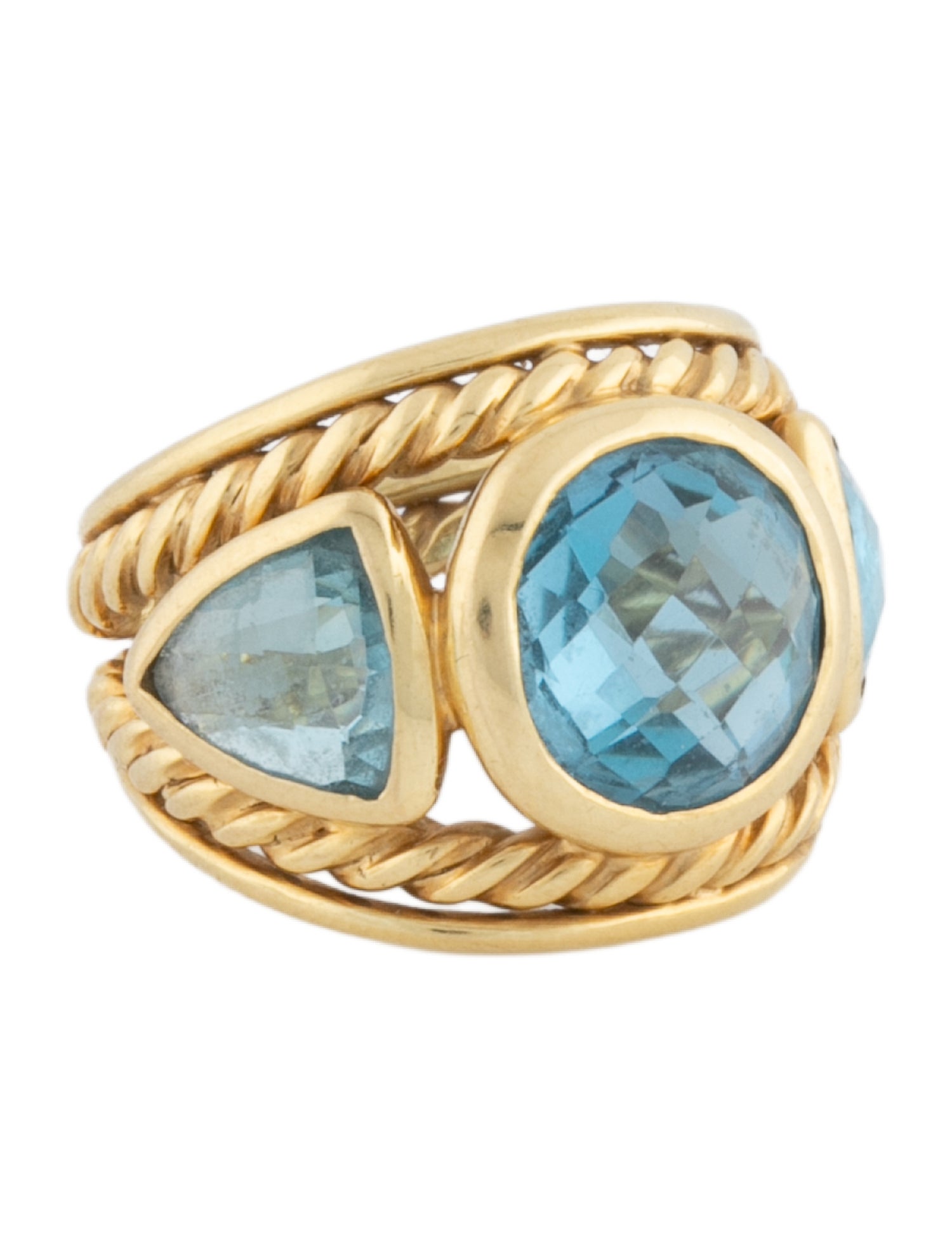 David Yurman 18K Topaz Renaissance Ring