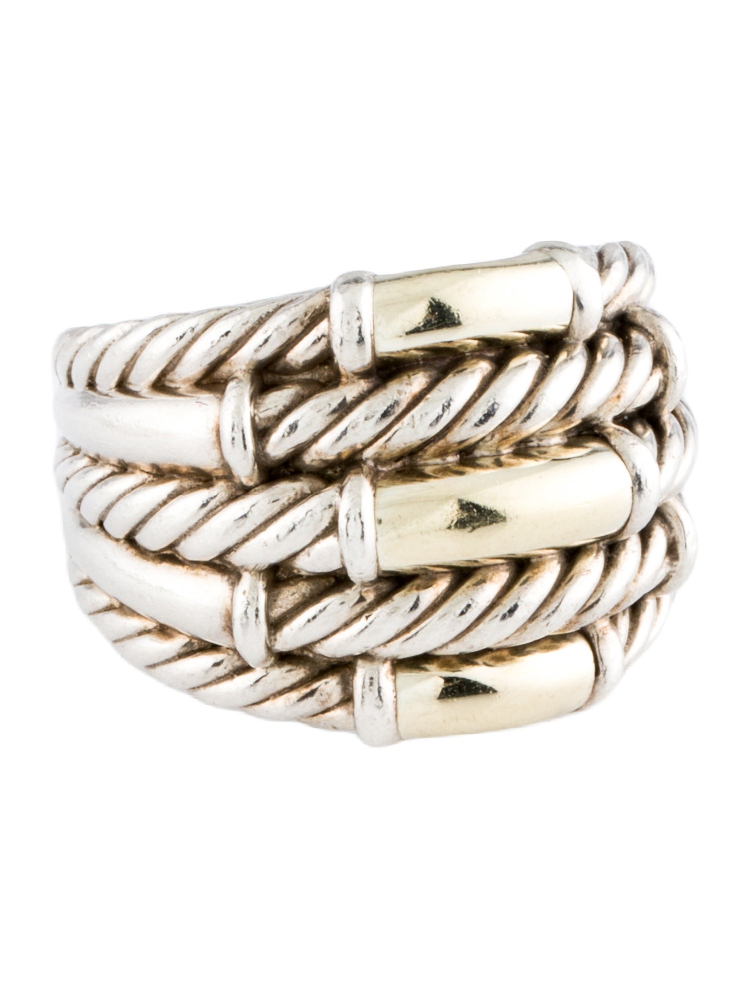 David Yurman Two-Tone Metro Cable Five-Row Ring