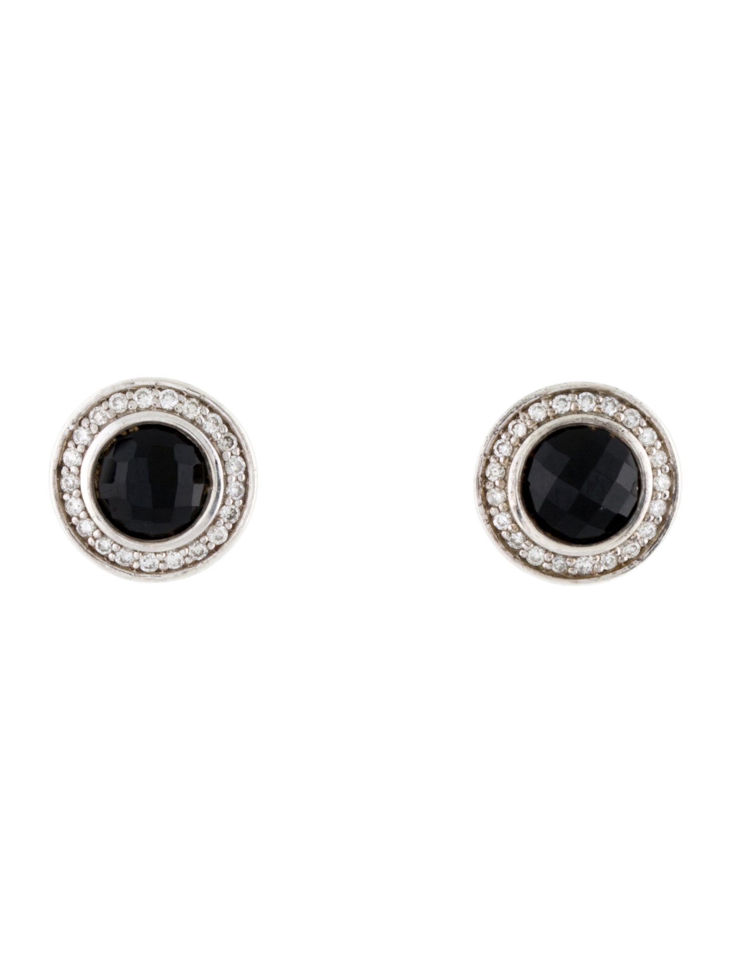 David Yurman Onyx & Diamond Stud Earrings