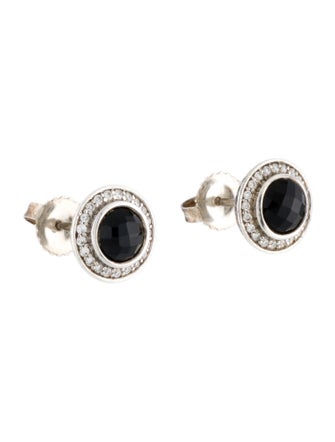 David Yurman Onyx & Diamond Stud Earrings