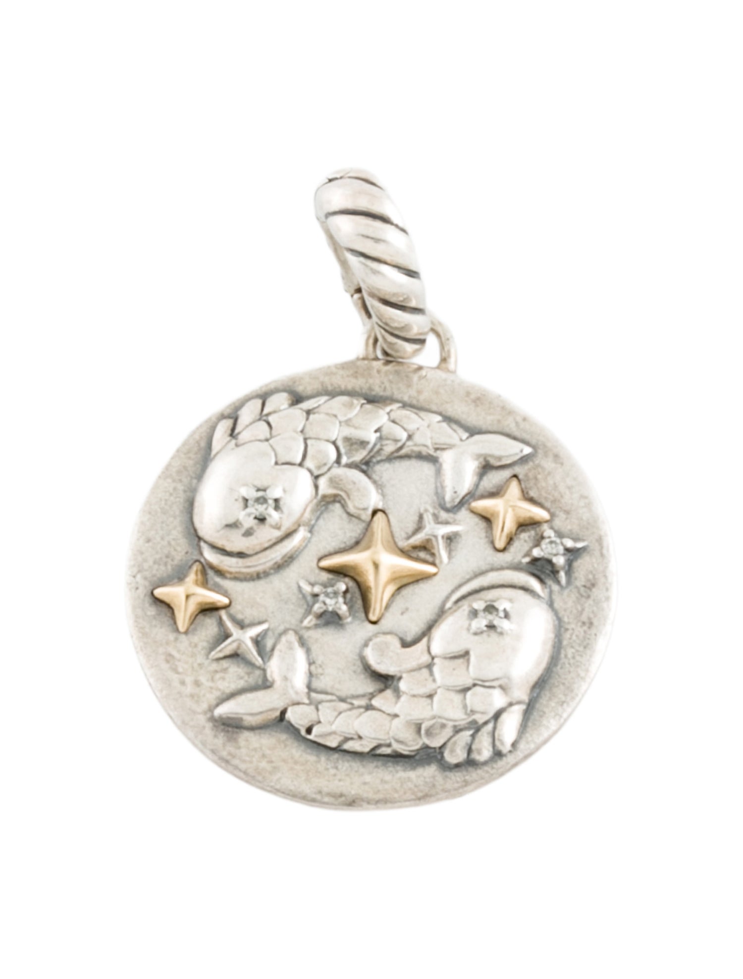 David Yurman Two-Tone Diamond Pisce Zodiac Pendant