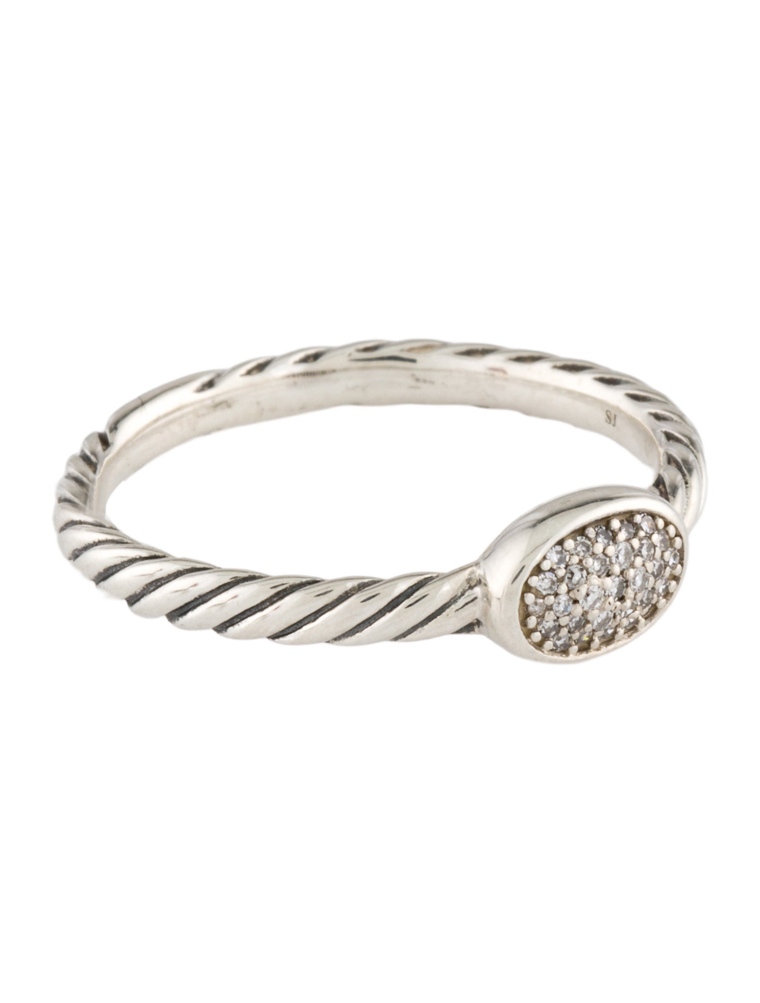David Yurman Diamond Cable Collectibles Oval Stack Ring