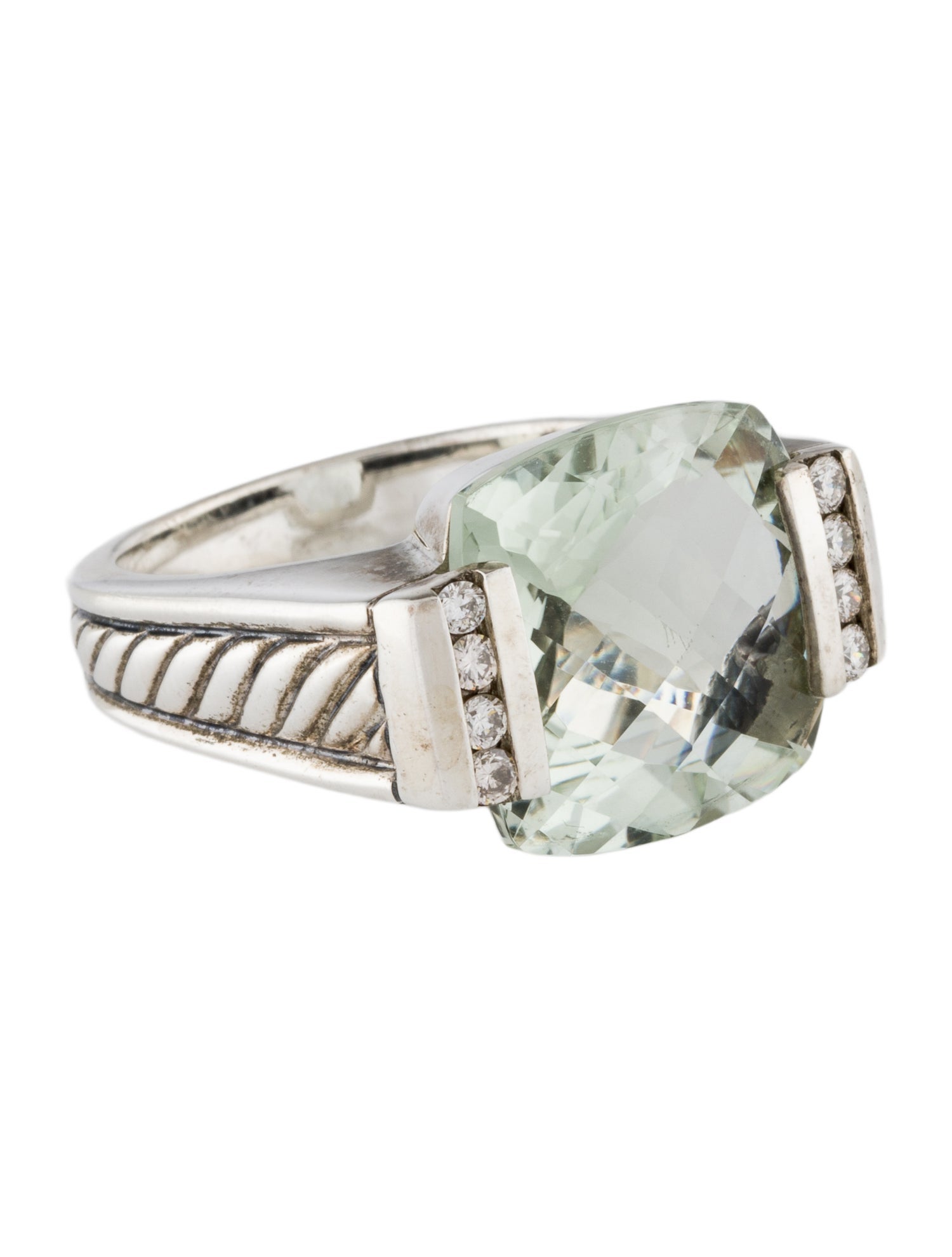 David Yurman Prasiolite & Diamond Cocktail Ring
