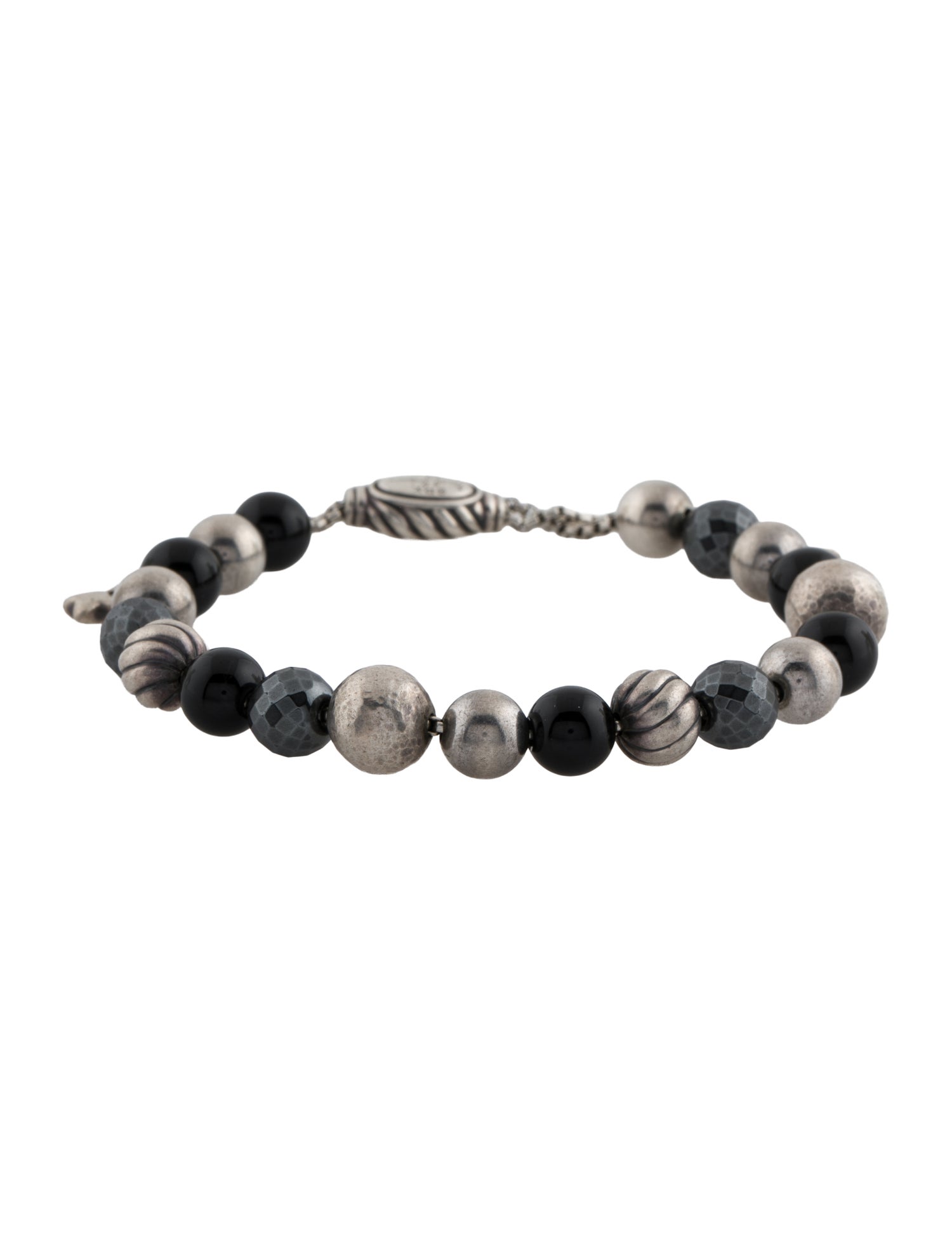 David Yurman Onyx & Hematine Elements Bead Bracelet