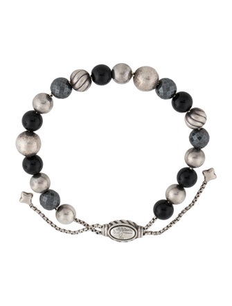 David Yurman Onyx & Hematine Elements Bead Bracelet