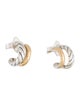 David Yurman Two-Tone DY Mercer® Double Hoop Huggie Earrings.