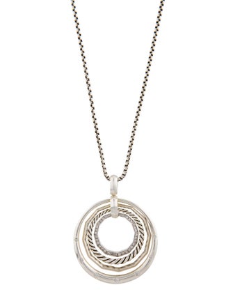 David Yurman Diamond Stax Medium Pendant Necklace