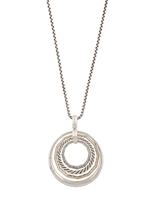 David Yurman Diamond Stax Medium Pendant Necklace