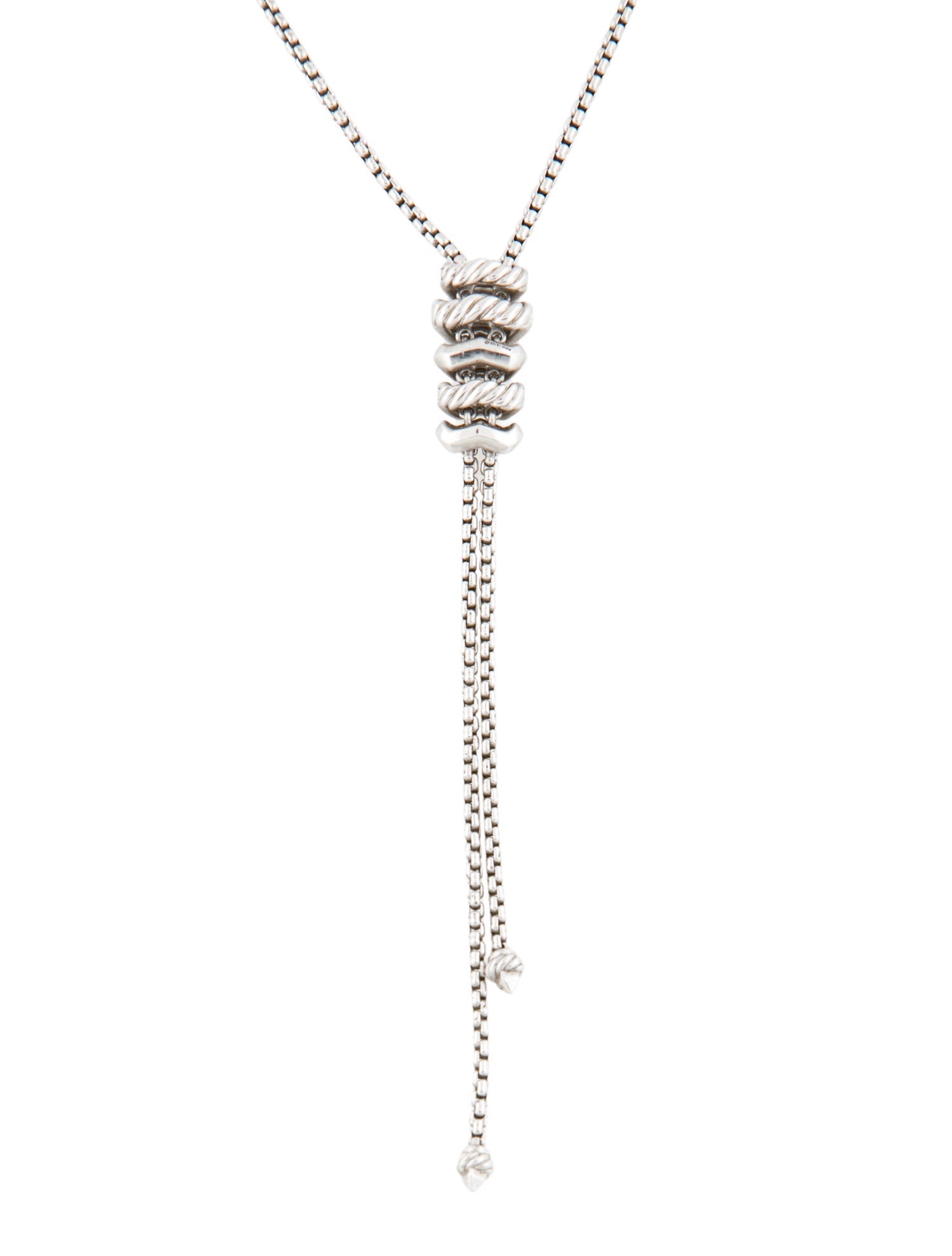 David Yurman Diamond Zig Zag Stax Y Lariat Necklace