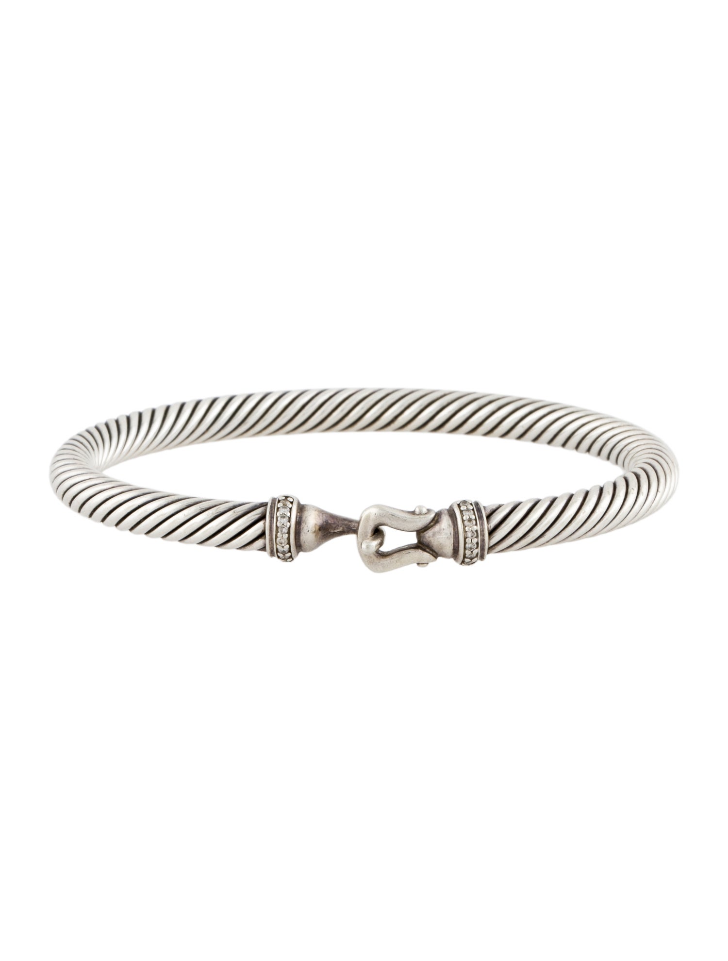 David Yurman Diamond Cable Flex Buckle Bracelet