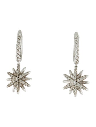 David Yurman Diamond Starburst Drop Earrings