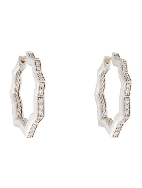 David Yurman Diamond Zig Zag Stax Hoop Earrings