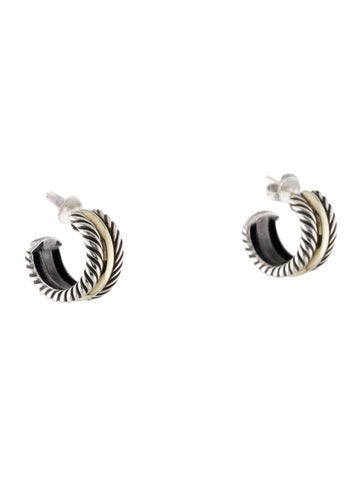 David Yurman Hoop Two-Tone Huggie Earrings