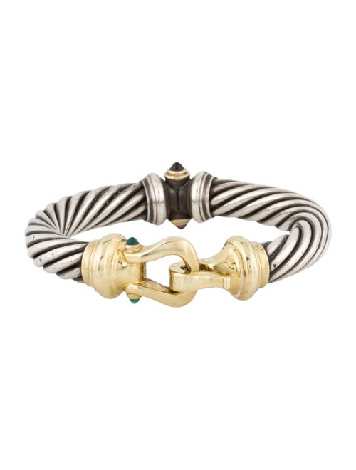 David Yurman Rhodolite & Dyed Chalcedony Cable Buckle Bracelet