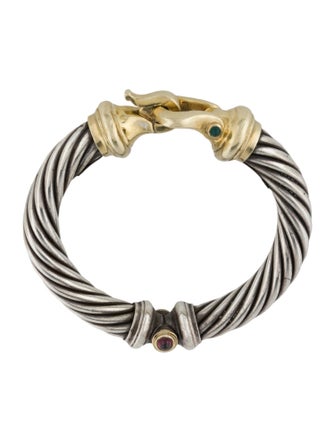 David Yurman Rhodolite & Dyed Chalcedony Cable Buckle Bracelet