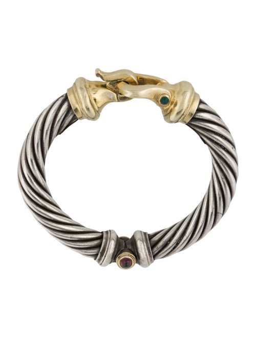David Yurman Rhodolite & Dyed Chalcedony Cable Buckle Bracelet