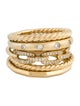 David Yurman 18K Diamond Stax Five Row Ring