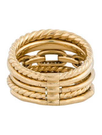 David Yurman 18K Diamond Stax Five Row Ring