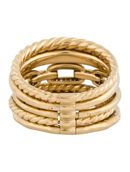 David Yurman 18K Diamond Stax Five Row Ring