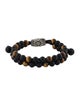 David Yurman Onyx & Tiger's Eye Spiritual Beads Two Row Woven Bracelet