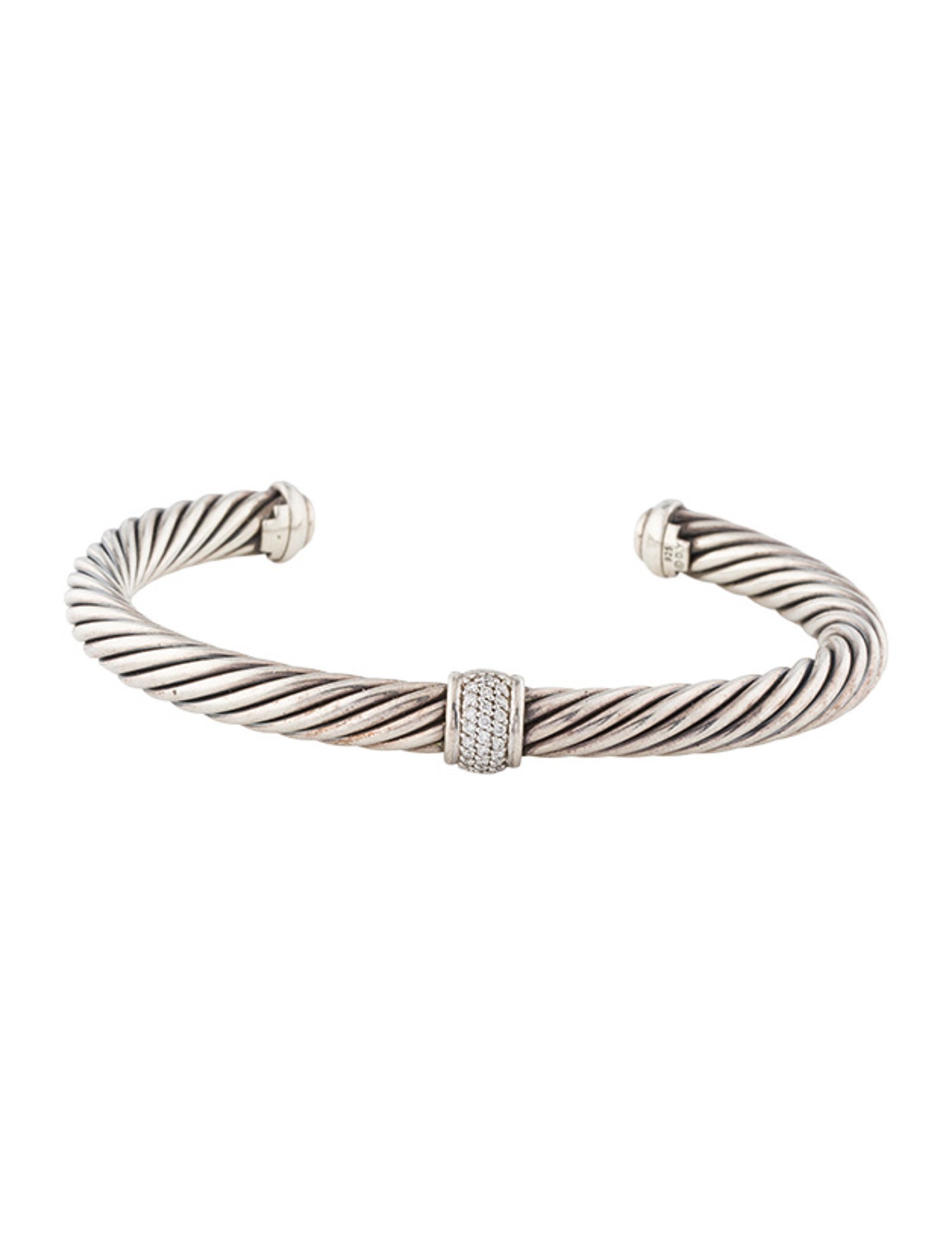 David Yurman Diamond Classic Cable Station Bracelet