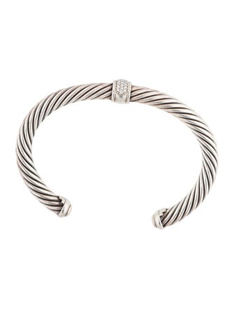 David Yurman Diamond Classic Cable Station Bracelet