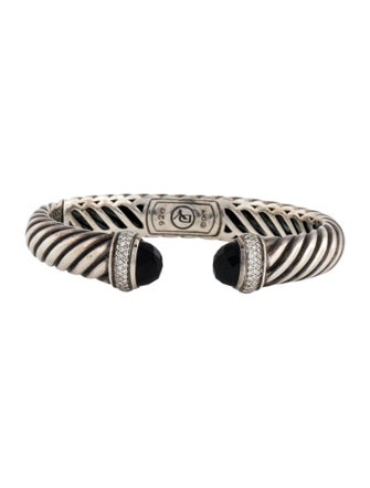 David Yurman Onyx & Diamond Waverly Cuff